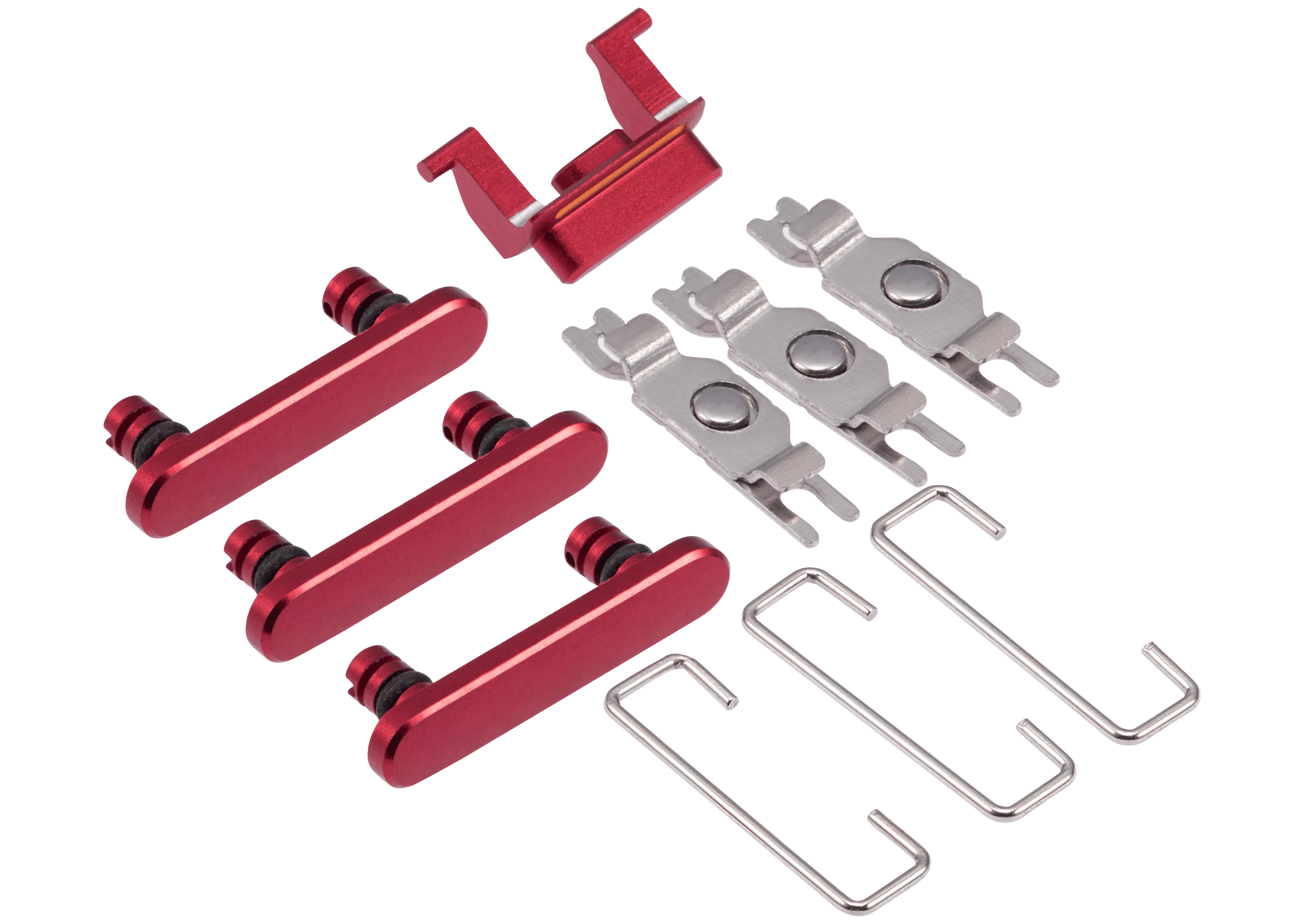 Hard Buttons (Power / Volume / Switch) Compatible For iPhone SE (2022) (Red)