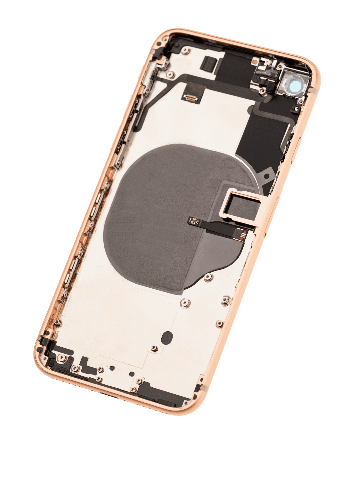 Back Housing W/ Small Components Pre-Installed Compatible For iPhone 8 (Used OEM Pull: Grade C) (Gold)