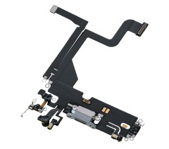 Charging Port Flex Cable Compatible For iPhone 13 Pro (Premium) (Silver)