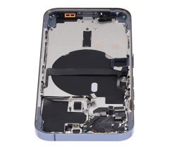 Back Housing W/ Small Components Pre-Installed Compatible For iPhone 13 Pro (US Version) (No Logo) (Aftermarket Plus) (Sierra Blue)