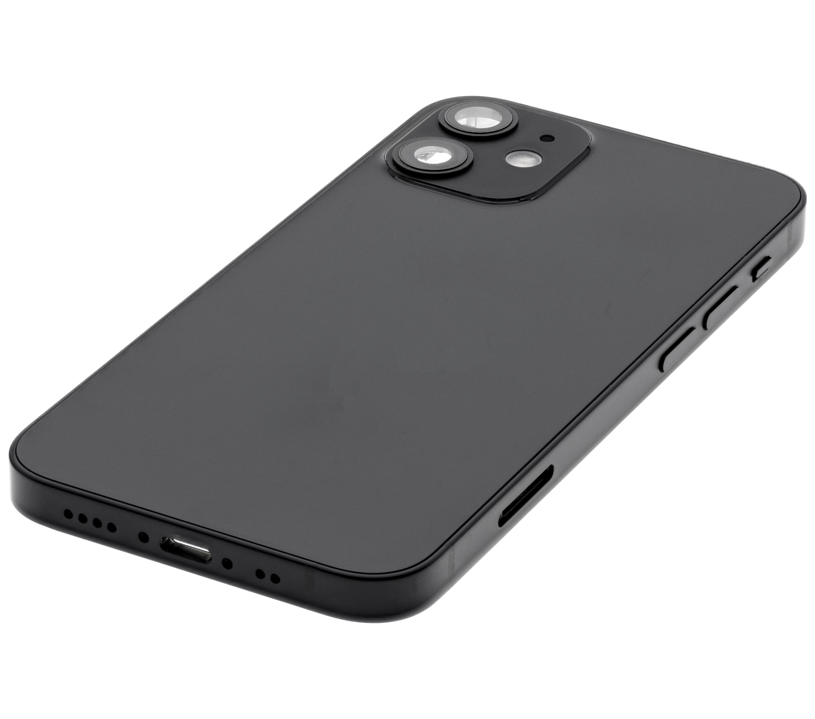 Back Housing W/ Small Components Pre-Installed Compatible For iPhone 12 Mini (International Version) (Used OEM Pull: Grade A) (Black)