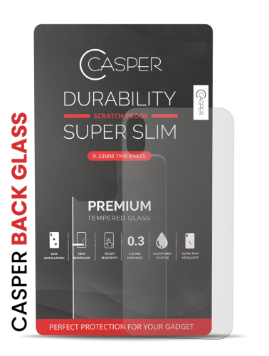 Casper Tempered Glass (Back Glass) Compatible For iPhone XR (Retail Pack) (Matte)