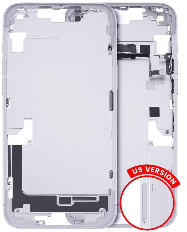Mid-Frame Housing With Power And Volume Button Compatible For iPhone 14 Plus (US Version) (Used OEM Pull: Grade B) (Purple)
