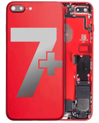 Back Housing W/ Small Components Pre-Installed Compatible For iPhone 7 Plus (Used OEM Pull: Grade A) (Red)