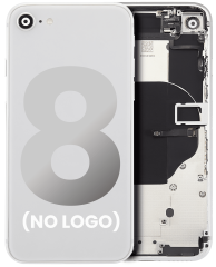 Back Housing W/ Small Components Pre-Installed Compatible For iPhone 8 (No Logo) (Aftermarket Plus) (Silver)