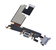 Charging Port Flex Cable Compatible For iPhone 6 Plus (Aftermarket) (Silver)