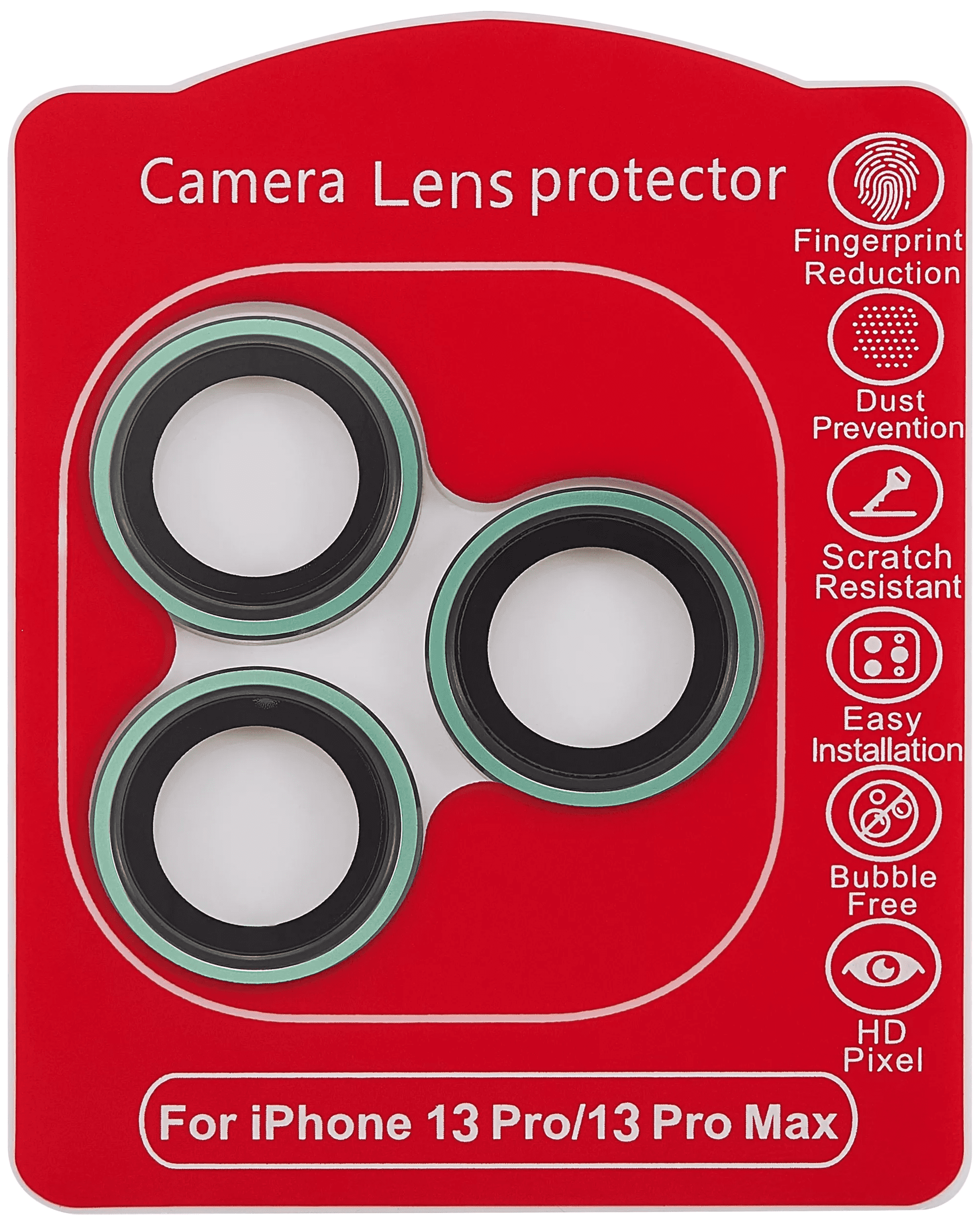 Casper Camera Lens Protector Compatible For iPhone 13 Pro / 13 Pro Max (Alpine Green) (Clear)