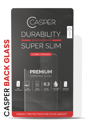 Casper Tempered Glass (Back Glass) Compatible For iPhone XS Max (Retail Pack) (Clear)