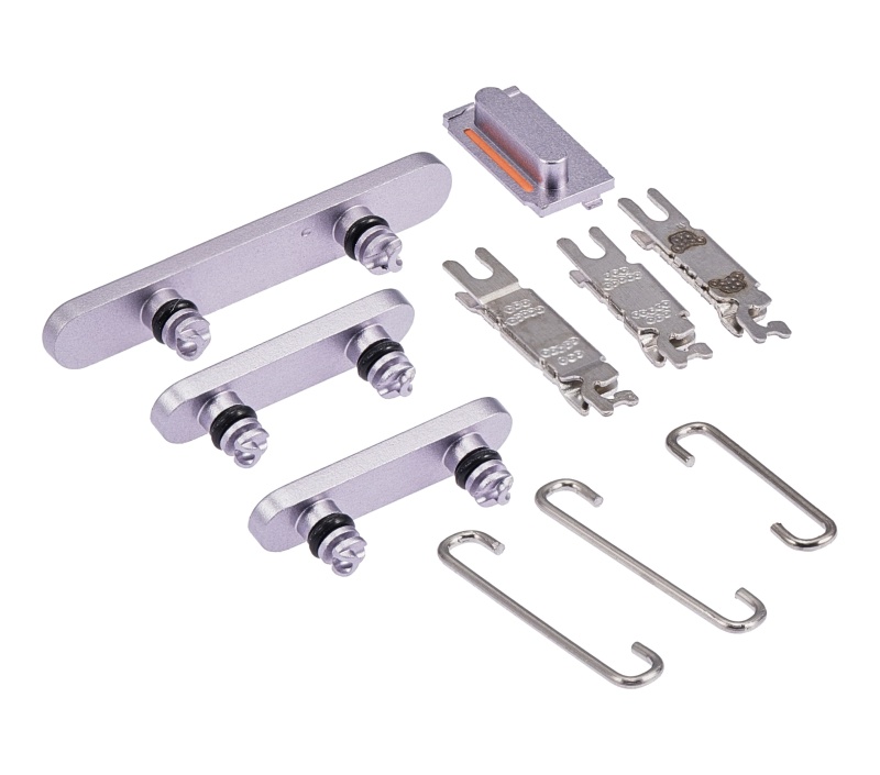 Hard Buttons (Power / Volume / Switch) Compatible For iPhone 14 / 14 Plus (Purple)