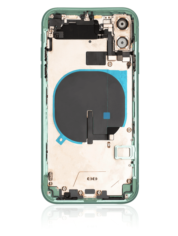 Back Housing W/ Small Components Pre-Installed Compatible For iPhone 11 (Used OEM Pull: Grade A) (Green)