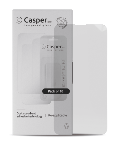 Casper Pro Tempered Glass Compatible For iPhone 15 Plus (10 Pack) (Clear)