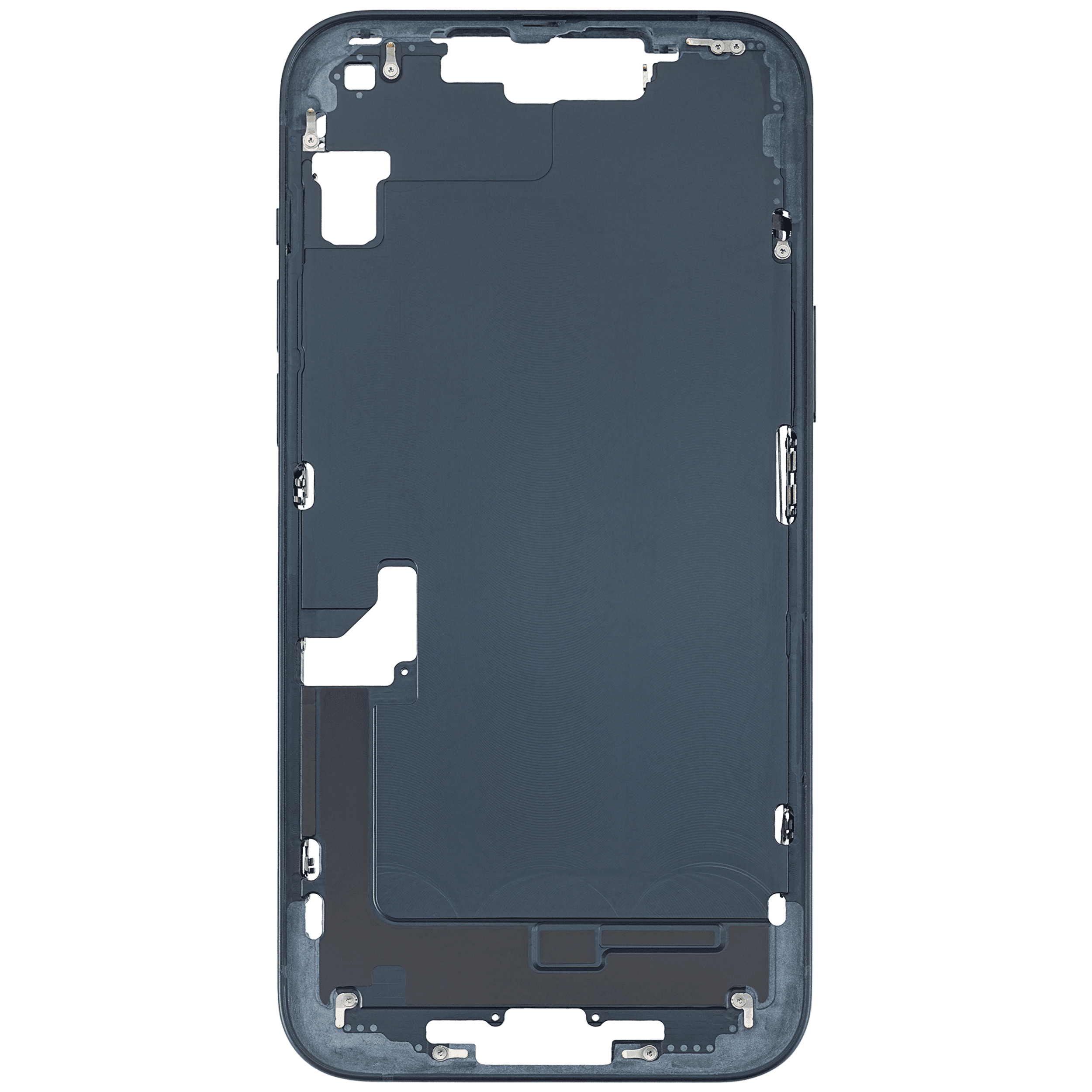 Mid-Frame Housing With Power And Volume Button Compatible For iPhone 14 Plus (US Version) (Used OEM Pull: Grade B) (Midnight)