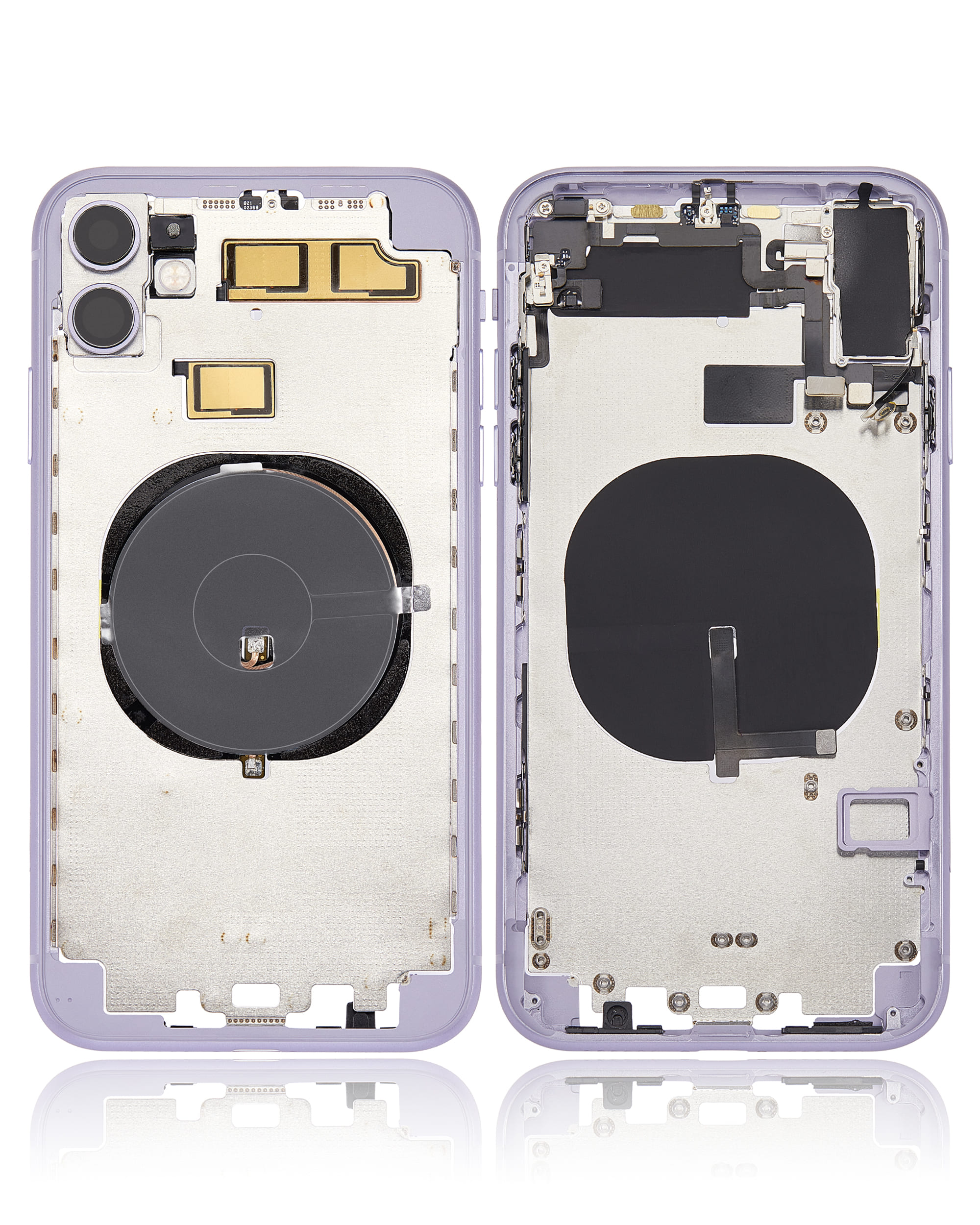 Back Housing W/ Small Components Pre-Installed (Without Back Cover) Compatible For iPhone 11 (Purple)