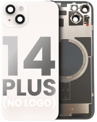 Back Glass With Steel Plate With MagSafe Magnet Pre-Installed Compatible For iPhone 14 Plus (Starlight) (No Logo)