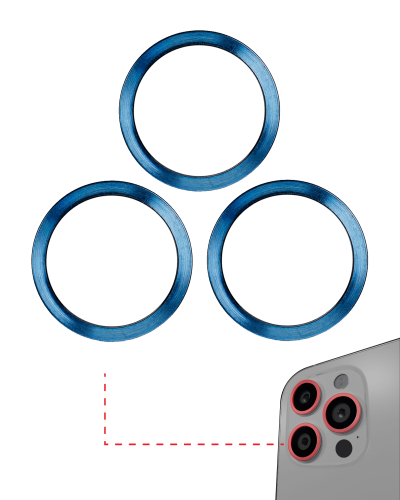 Back Camera Bezel Ring Only Compatible For iPhone 12 Pro (Pacific Blue) (3 Piece Set) (10 Pack)