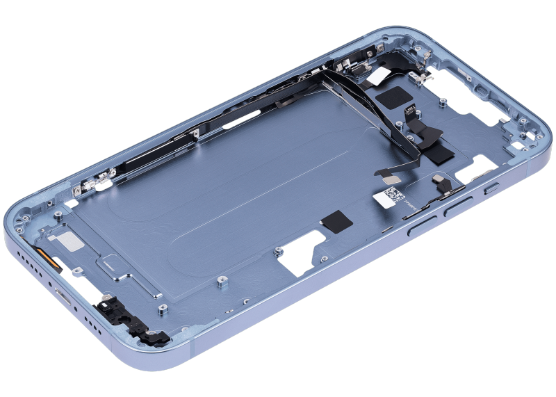 Mid-Frame Housing With Power And Volume Button Compatible For iPhone 14 Plus (US Version) (Aftermarket Plus) (Blue)