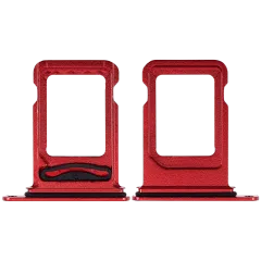 Dual Sim Card Tray Compatible For iPhone 14 / 14 Plus (Red)