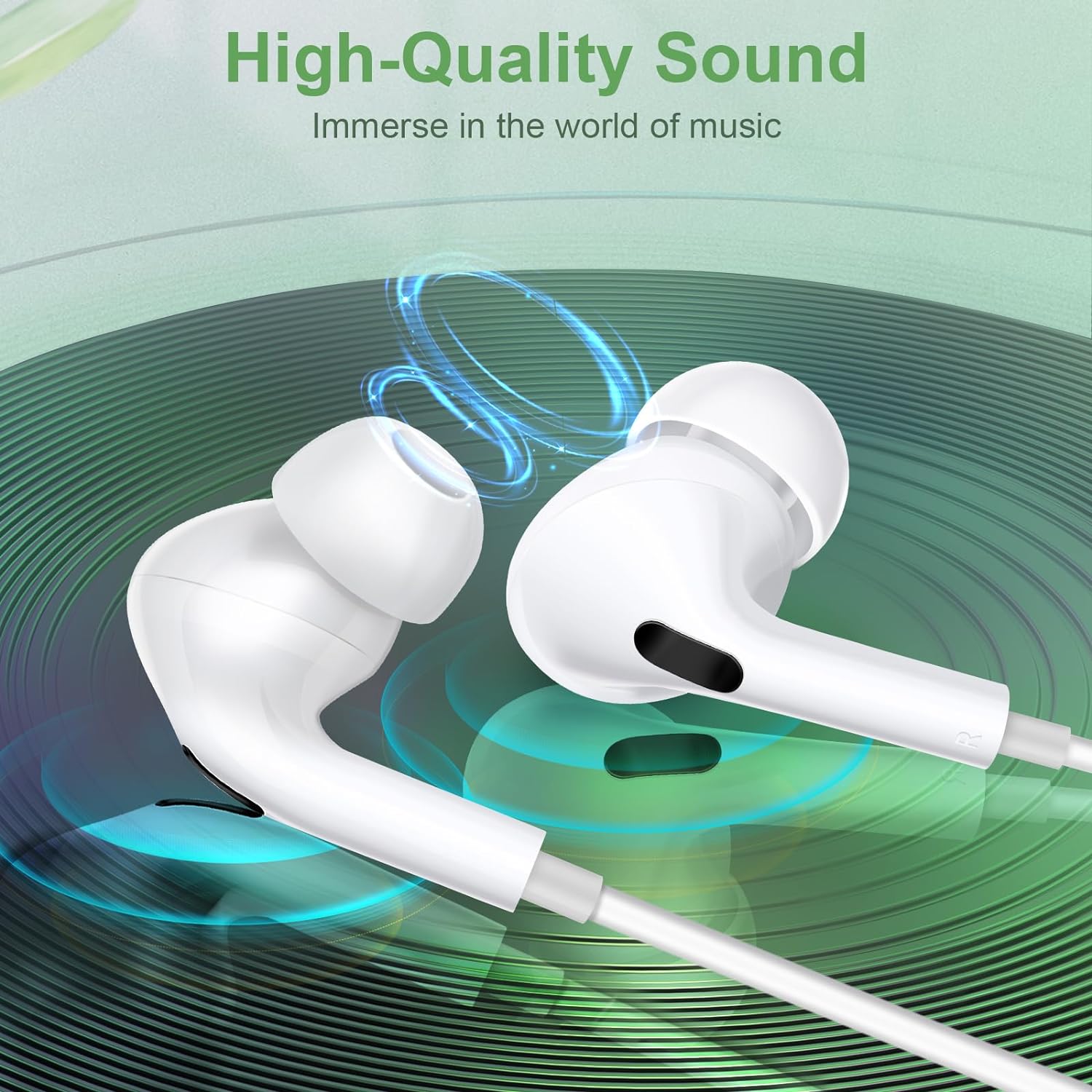 Wired Earbuds Headphones with 3.5mm Jack Built-in Microphone Volume Control in-Ear Earphones Headsets Compatible with iPhone 6S/6/MP4/iPod/Android/Computer