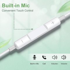 Wired Earbuds Headphones with 3.5mm Jack Built-in Microphone Volume Control in-Ear Earphones Headsets Compatible with iPhone 6S/6/MP4/iPod/Android/Computer
