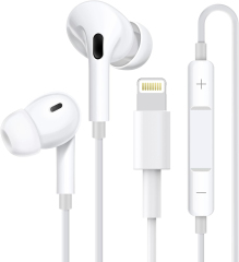 EarPods (Lightning Connector) Wired Earbuds Compatible with iPhone, Deep Bass Driven Audio in-Ear Headphones with Mic Comfort Earphones for iPhone 14/13 / 12/11 Plus/Pro/Pro max and Most iOS Devices, Earbuds White