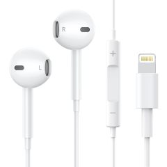 Apple EarPods Earbuds with Lightning Connector Apple MFi Certified Headphones Built-in Microphone Volume Control Earphones for iPhone iPad