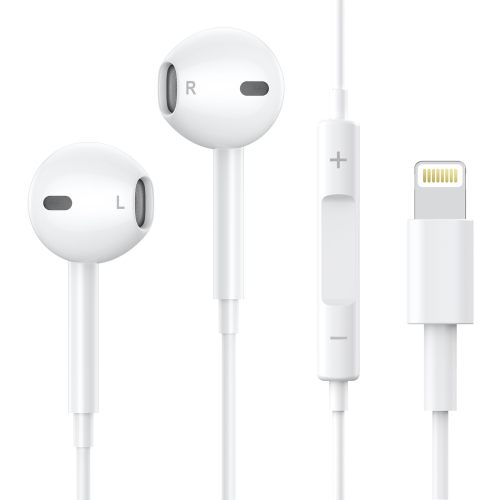 Apple EarPods Earbuds with Lightning Connector Apple MFi Certified Headphones Built-in Microphone Volume Control Earphones for iPhone iPad