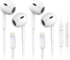 Apple Headphones GEN4 Wired for iPhone Earbuds with Lightning Connector【MFi Certified】 Earphones Noise Isolating Headsets for iPhone iPad