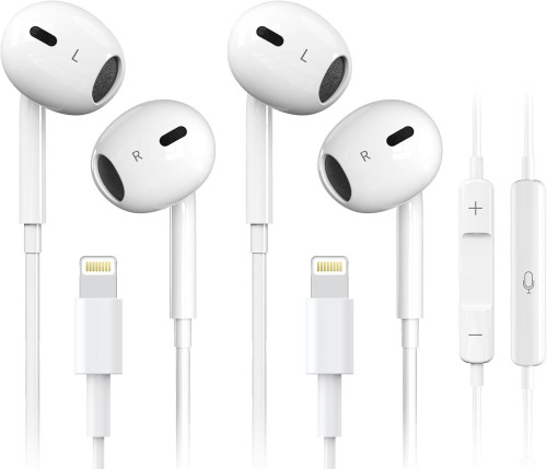 Apple Headphones GEN4 Wired for iPhone Earbuds with Lightning Connector【MFi Certified】 Earphones Noise Isolating Headsets for iPhone iPad