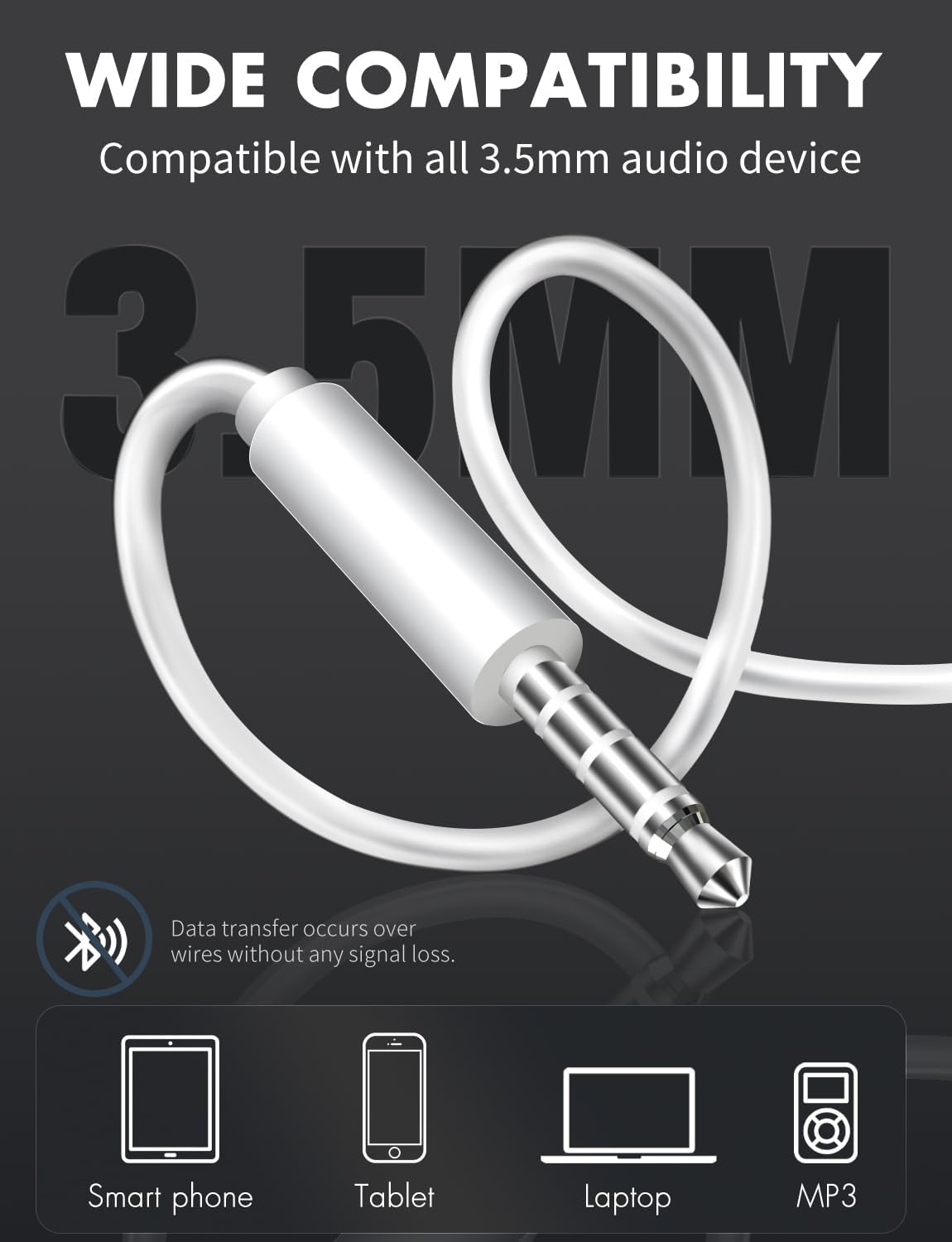 Wired Earbuds in Ear Headphones with 3.5mm Aux Jack Wired Earphones Built-in Microphone & Volume Control Noise Reduction Compatible with iPhone6s/6,iPod,Computer,MP3/4,Android