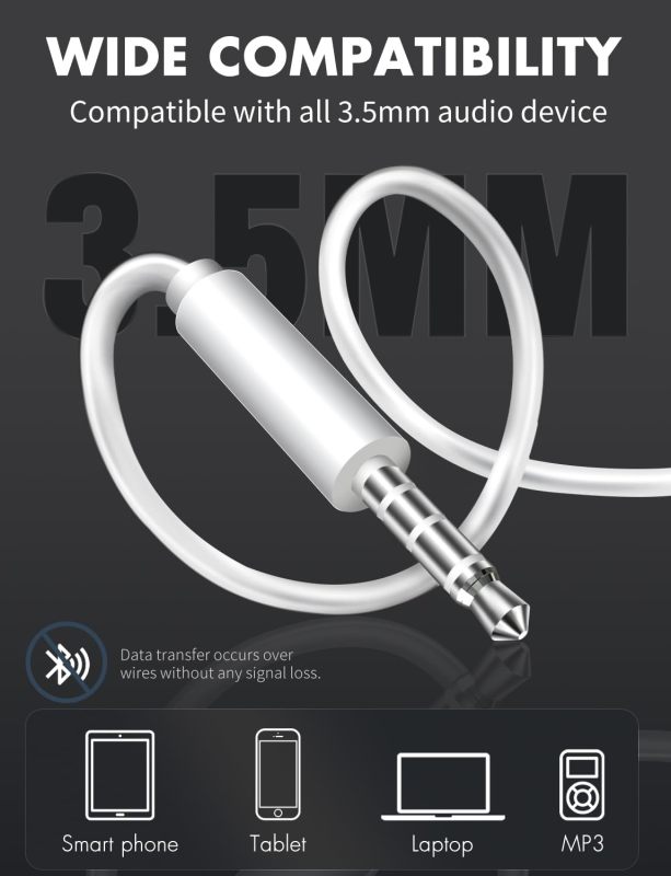 Wired Earbuds in Ear Headphones with 3.5mm Aux Jack Wired Earphones Built-in Microphone & Volume Control Noise Reduction Compatible with iPhone6s/6,iPod,Computer,MP3/4,Android