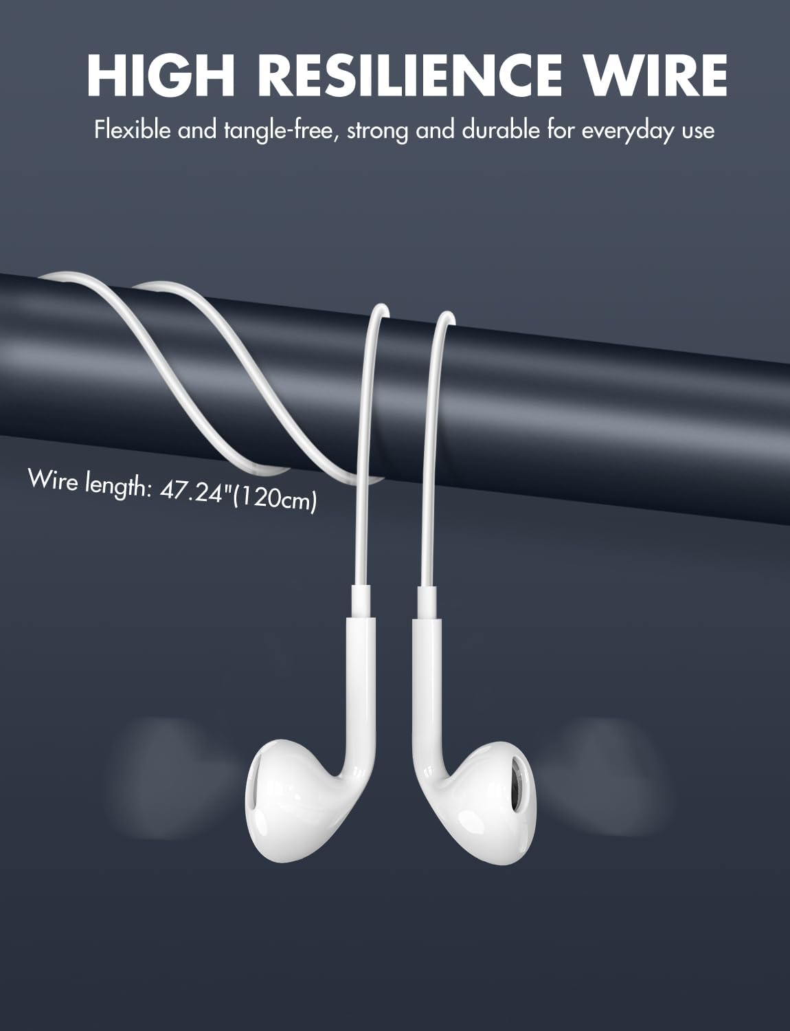 Wired Earbuds in Ear Headphones with 3.5mm Aux Jack Wired Earphones Built-in Microphone & Volume Control Noise Reduction Compatible with iPhone6s/6,iPod,Computer,MP3/4,Android