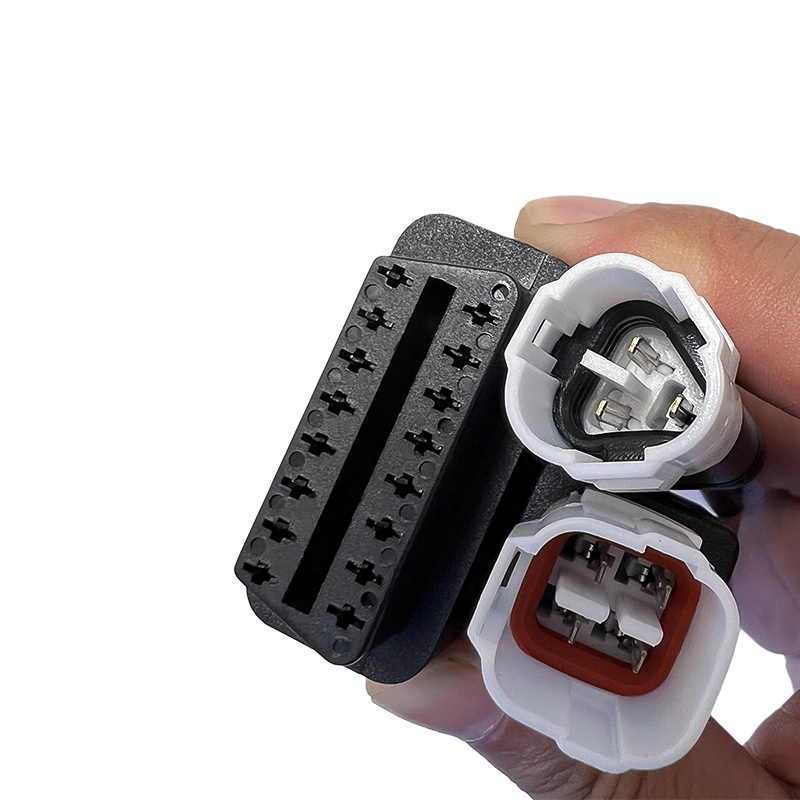 Motorcycle 16 Pin To 6 Pin OBD2 Adapter Cable - Compatible With Yamaha, Harley, Vespa, Moto Guzzi