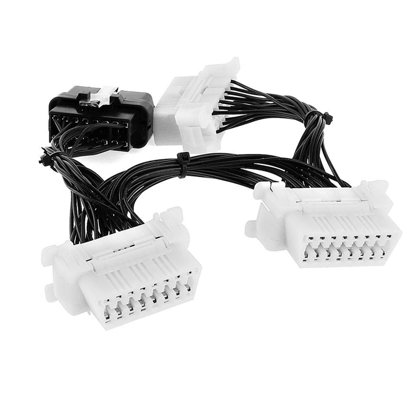 OBD OBD2 16Pin Cable OBD II 16 Pin And Splitter Extension Connector Adapter 1 Male to 3 Female OBD 2 Cable for Elm327 OBD2 Adapter