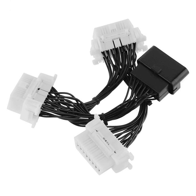 OBD OBD2 16Pin Cable OBD II 16 Pin And Splitter Extension Connector Adapter 1 Male to 3 Female OBD 2 Cable for Elm327 OBD2 Adapter