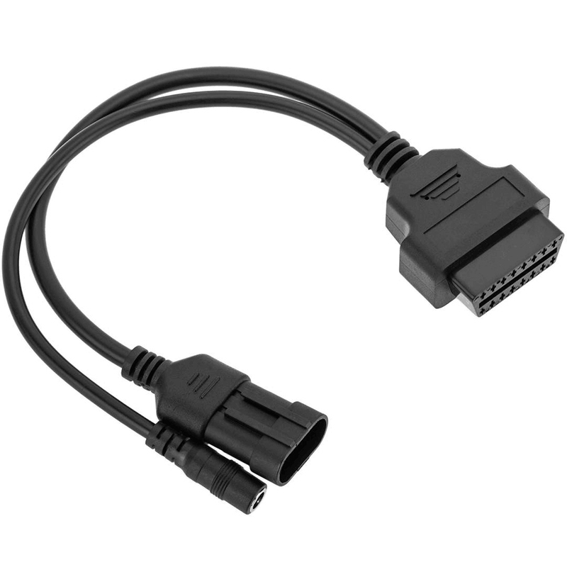 Diagnostic cable OBD2 3 pin male and DC female connector compatible with Fiat