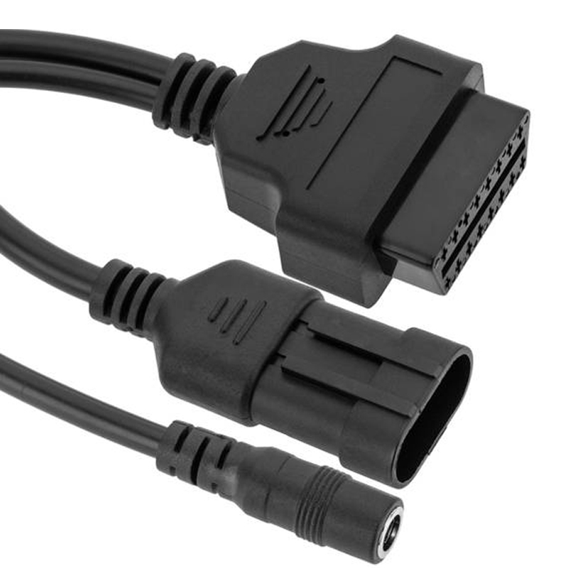 Diagnostic cable OBD2 3 pin male and DC female connector compatible with Fiat