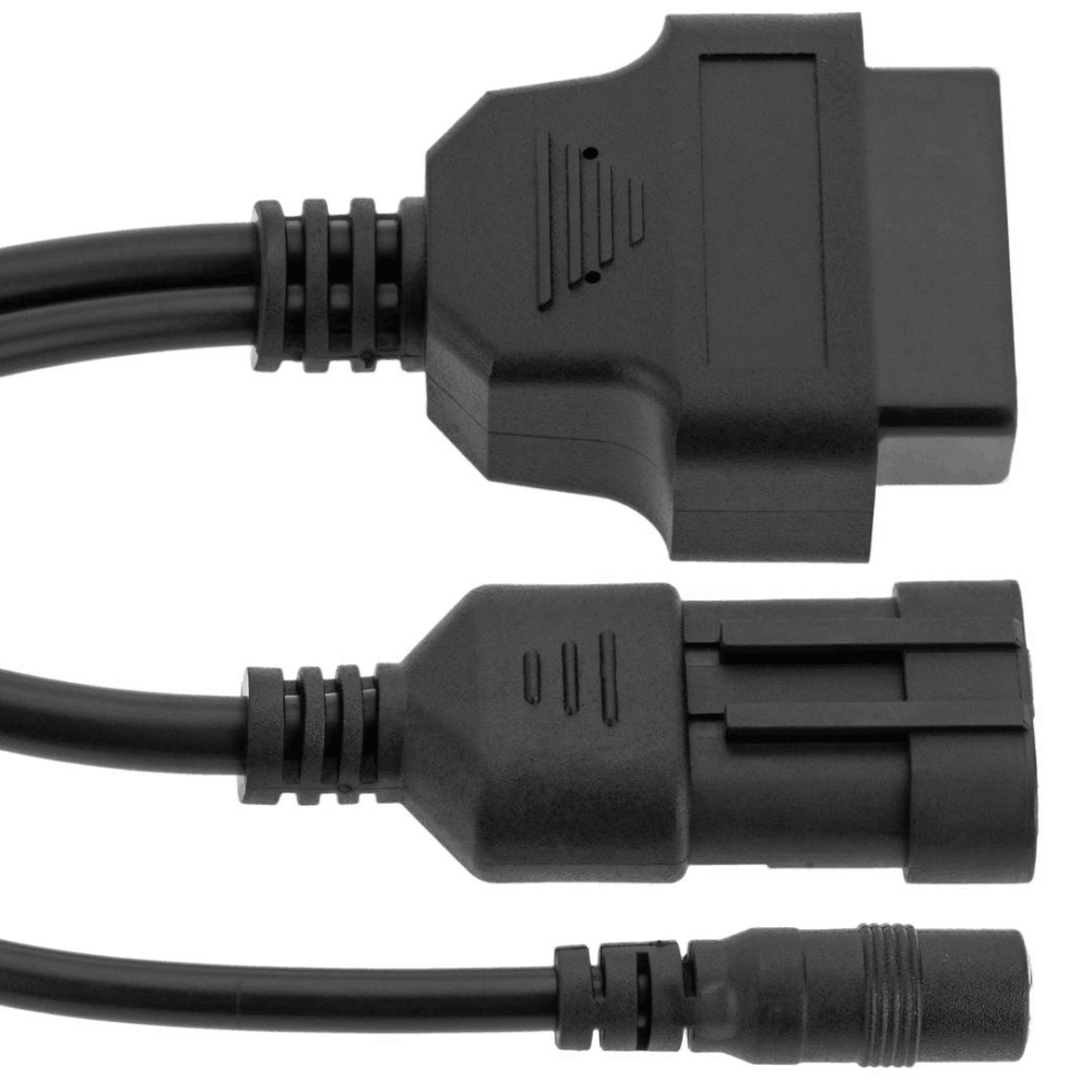Diagnostic cable OBD2 3 pin male and DC female connector compatible with Fiat