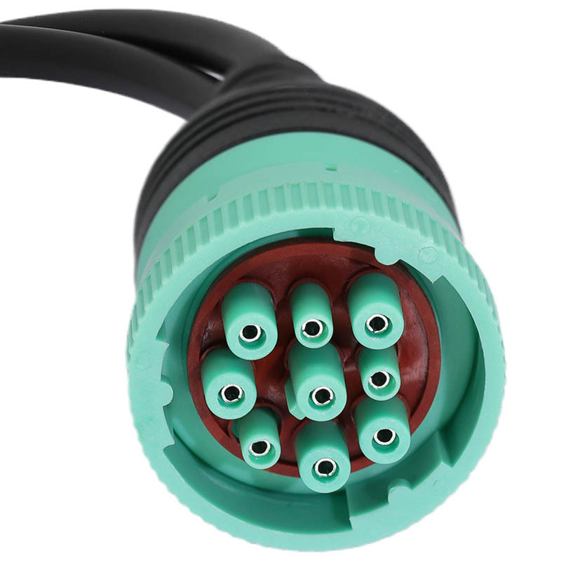 Universal Truck Green 9Pin Male to OBD2 Adapter Extension Splitter