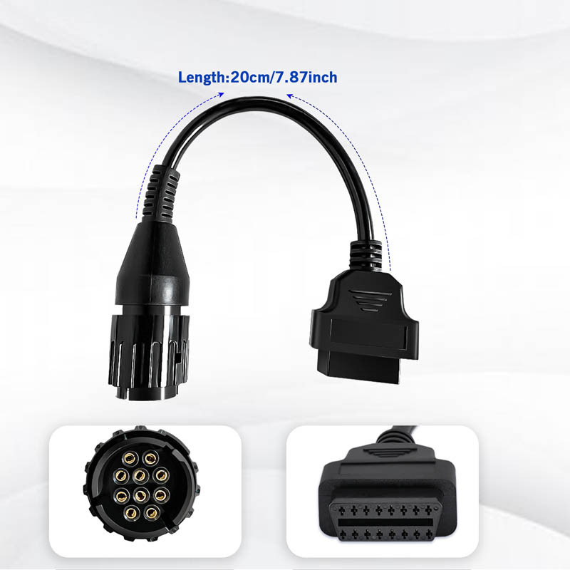 OBD2 10PIN-OBDIIF Gold For BMW ICOM D 10pin to 16pin OBDII Connection Diagnostic Cable For BMW Motorcycles