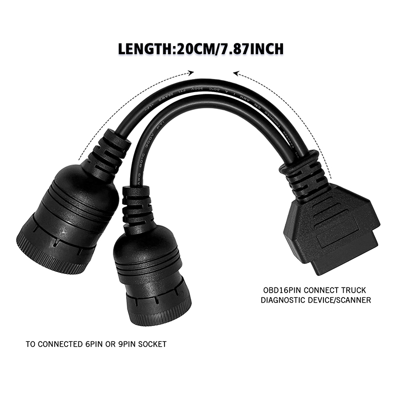 OBD  Truck Diagnostic cable to OBD2 16Pin Female
