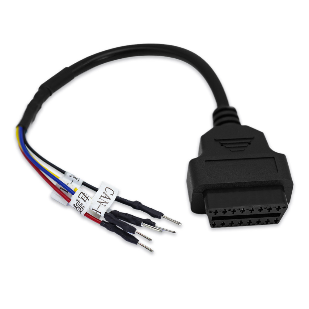 OBDII Female 16pin Universal Cable K Line CAN Line for Motorcycle Car Truck Jumper Tester