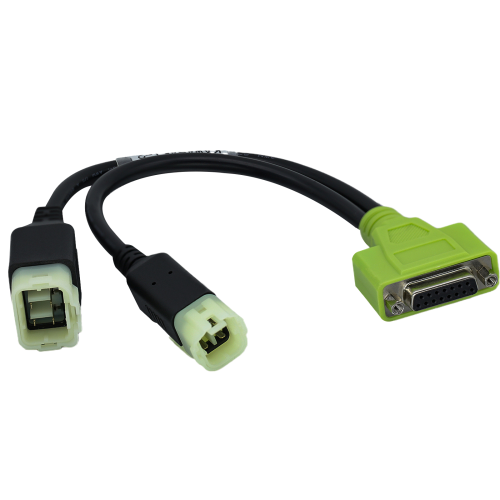 For Kawasaki 4+6pin cable 2 in 1 to DB15pin Adapter Cable for JDiag M100 PRO Diagnostic Tool