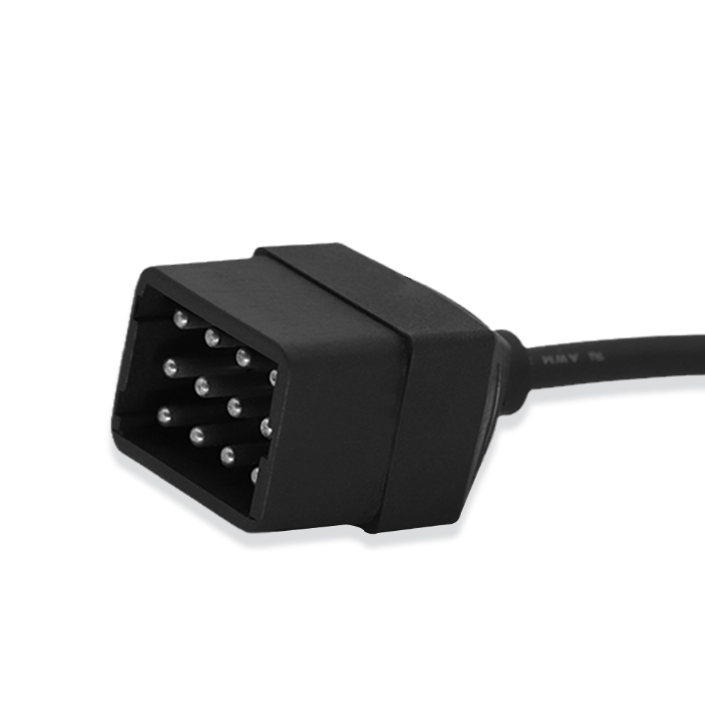 OBDII Diagnostic Connector Cable 12pin Male to OBD2 16pin Female for GAZ
