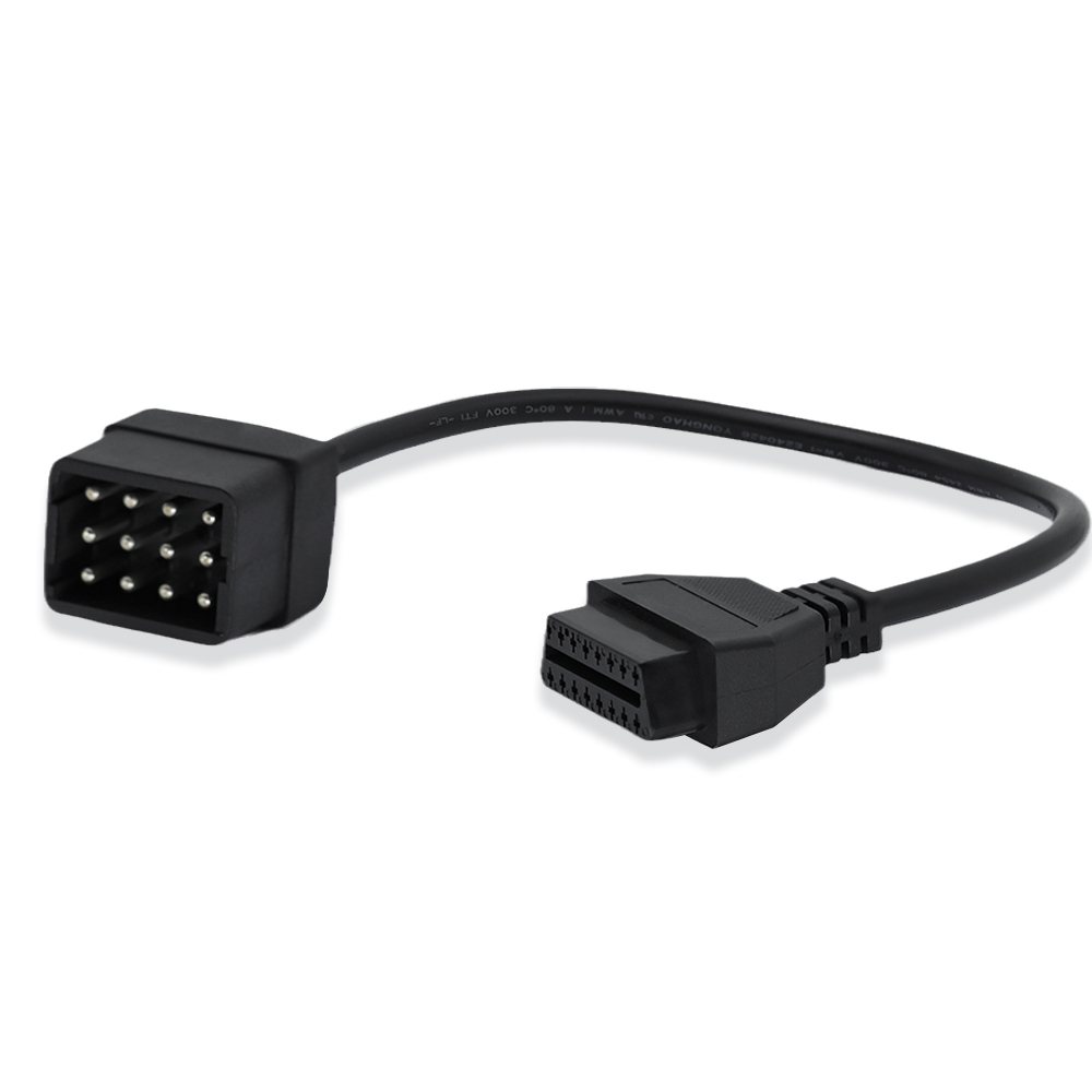OBDII Diagnostic Connector Cable 12pin Male to OBD2 16pin Female for GAZ