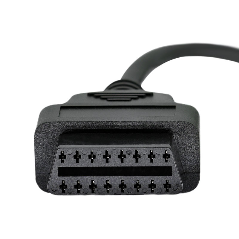 OBD2 16pin Male Right Angel to 2OBDII Female Extension Cable