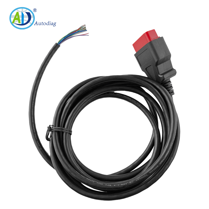 OBD-II OBD2 16 Pin to End Open Plug Wire Extension Connector Diagnostic Cable (2m)