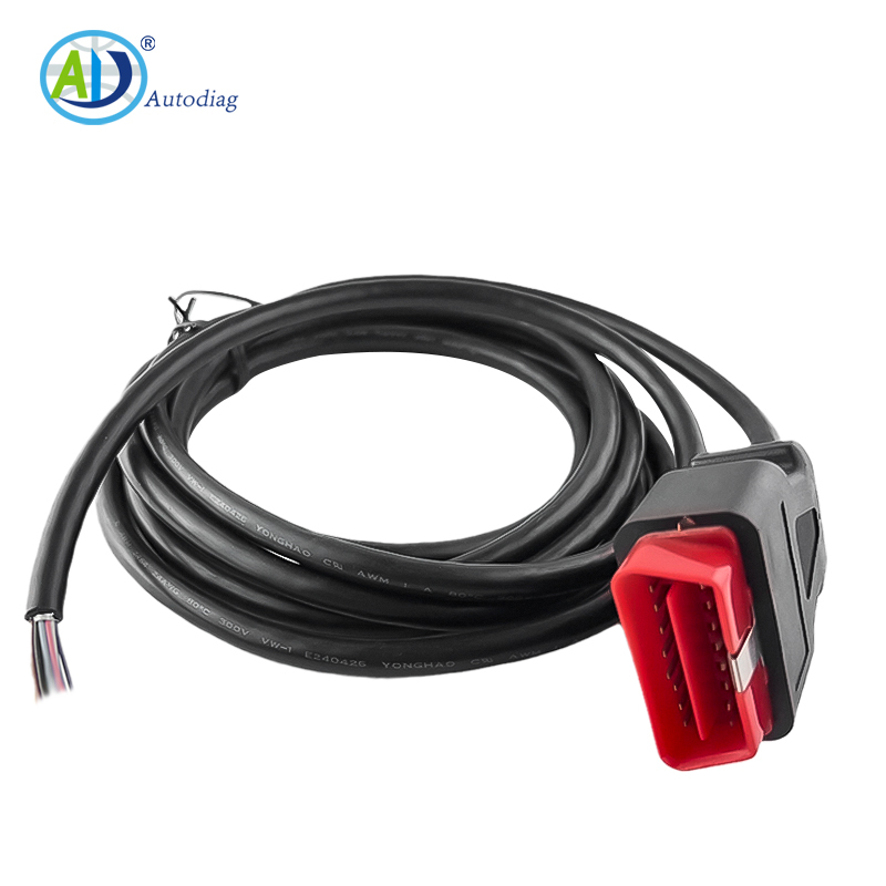 OBD-II OBD2 16 Pin to End Open Plug Wire Extension Connector Diagnostic Cable (2m)