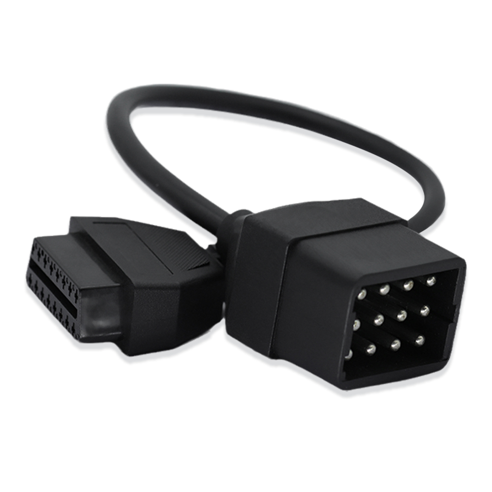 Heavy Duty Gaz 12 Pin Male to OBD obd2 ObdII DLC 16 Pin Female Trucks Diagnostic Tool Adaptor Converter Cable