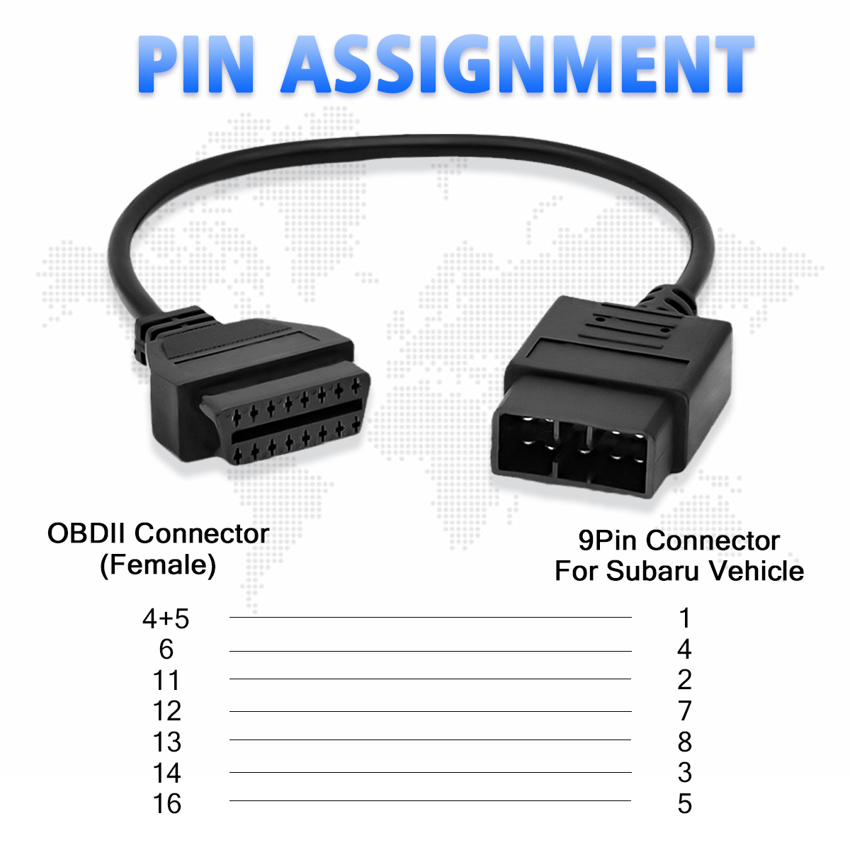 NEW Subaru 9pin to 16pin diagnostic connector