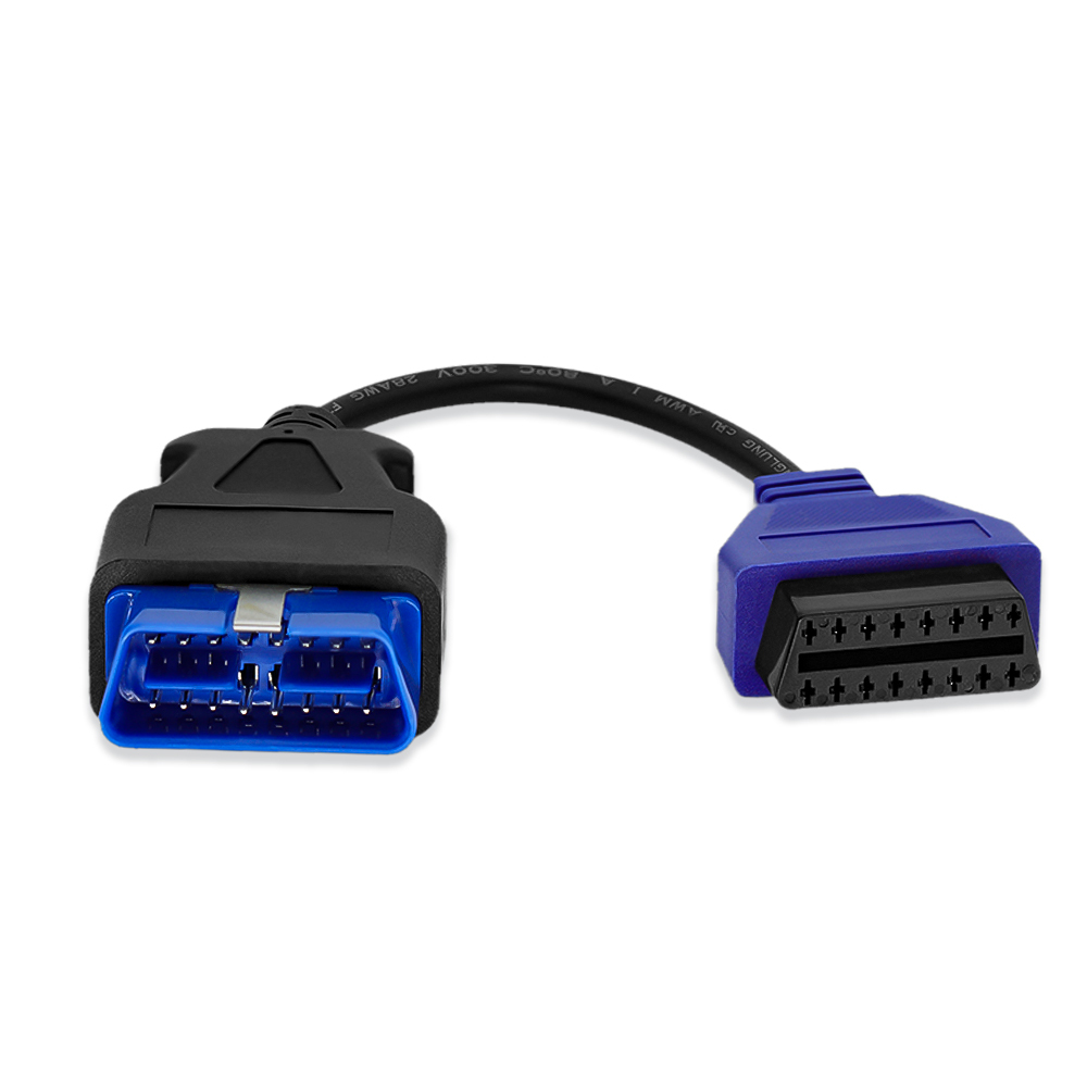 Blue OBD2 diagnostic cable 16 pin male compatible with Fiat ECU Scan software